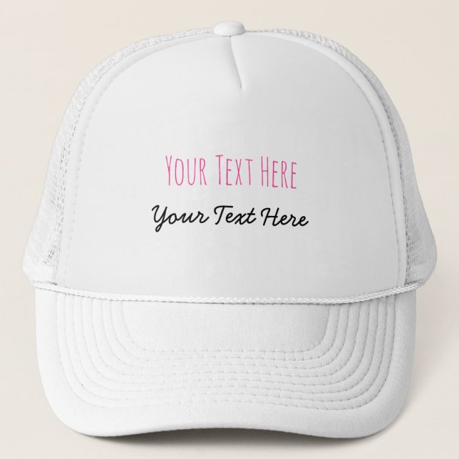 CREATE-YOUR-OWN DIY Custom Print Bachelorette Pink Trucker Hat (Front)