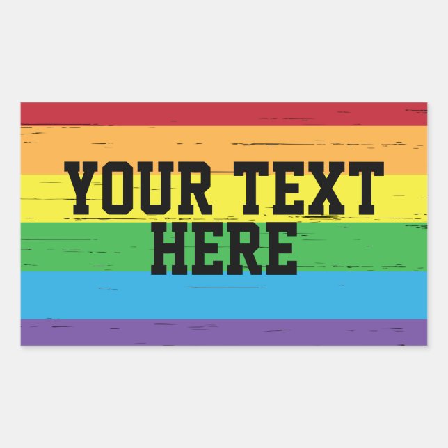 CREATE-YOUR-OWN DIY Custom template Rainbow LGBTQ Rectangular Sticker (Front)
