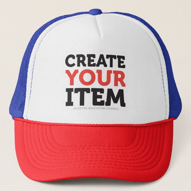 CREATE-YOUR-OWN DIY Custom upload design Bachelor Trucker Hat (Front)