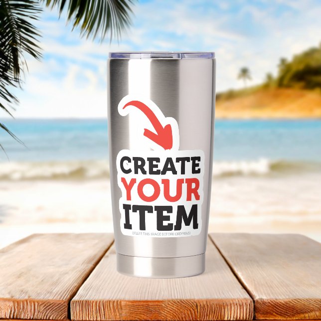 CREATE-YOUR-OWN DIY Custom upload design Insulated Tumbler (Beach (Rotated))
