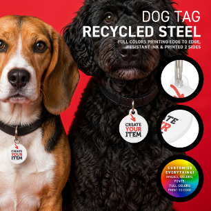 CREATE-YOUR-OWN DIY Custom upload your design Dog Pet Tag