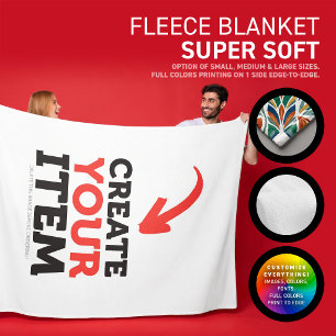CREATE-YOUR-OWN DIY Custom upload your design Fleece Blanket