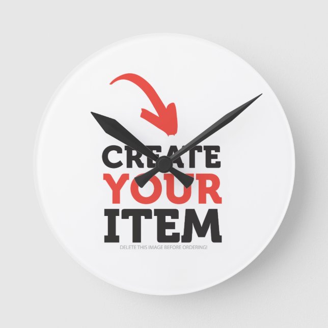 CREATE-YOUR-OWN DIY Custom upload your design Round Clock (Front)