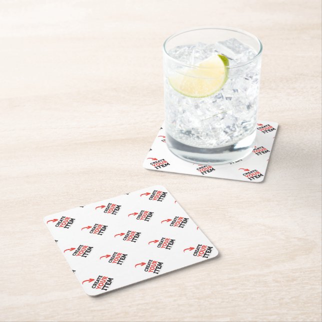 CREATE-YOUR-OWN DIY Custom upload your design Square Paper Coaster (Insitu)