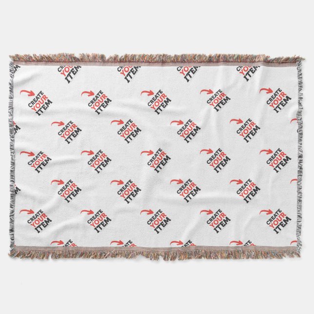 CREATE-YOUR-OWN DIY Custom upload your design Throw Blanket (Front)