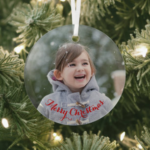 Create Your Own DIY Round Photo Christmas Holiday Glass Tree Decoration