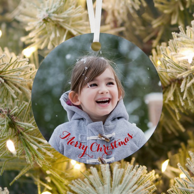 Create Your Own DIY Round Photo Christmas Holiday Metal Tree Decoration (Insitu)