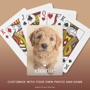 Create Your Own Dog Name Full Frame Photo Playing Cards