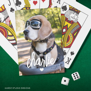 Create Your Own Dog Name Photo Playing Cards