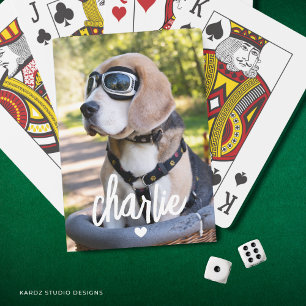 Create Your Own Dog Name Photo Playing Cards