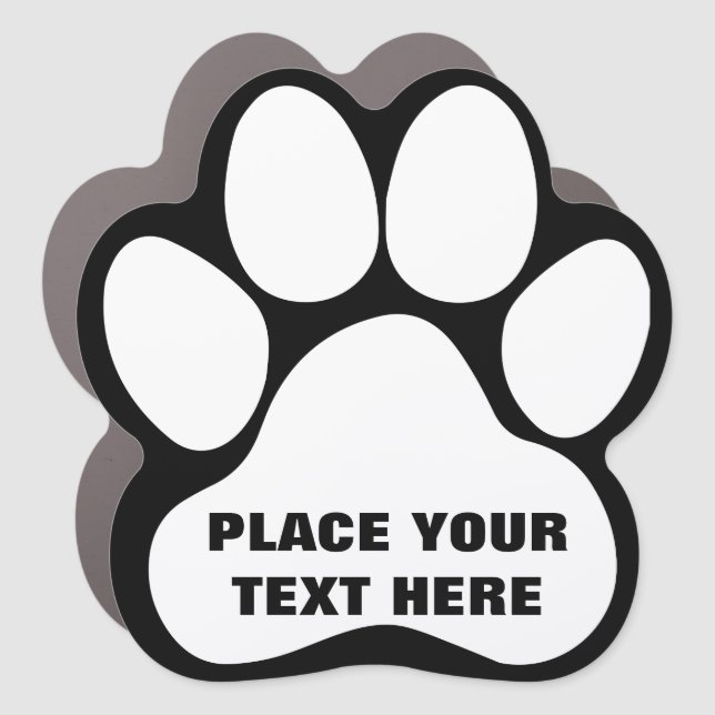 Create Your Own Dog Paw Print  Message Text Car Magnet (Front)