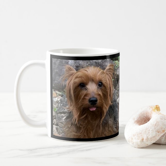 Create Your Own Dog Photo Custom Pet Coffee Mug (With Donut)