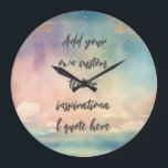 Create Your Own Dreamy Ocean Motivational Quote Large Clock<br><div class="desc">Add your chosen quote to the box and create your own unique custom inspirational or motivational quote clock. Click customise to edit font,  font size,  and text colour.</div>