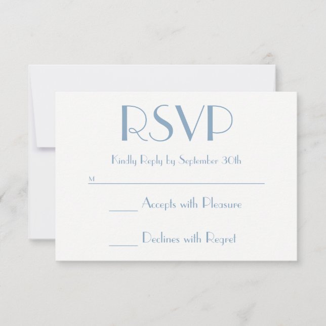 Create Your Own Dusty Blue and White RSVP (Front)