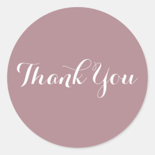 Create Your Own Dusty Rose Thank You Classic Round Sticker
