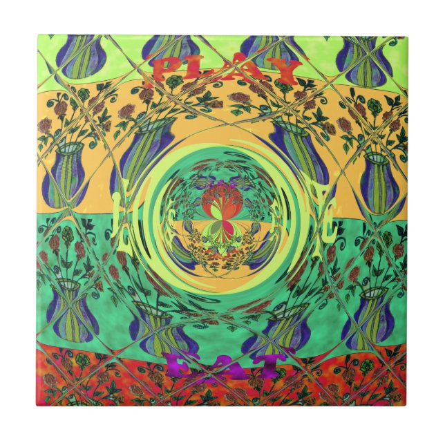 Create Your Own  Eat Love Play Hakuna Matata Tile (Front)