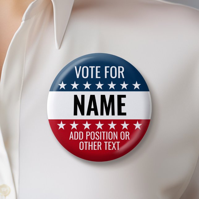 Create Your Own Election Design - Classic Campaign 10 Cm Round Badge (Custom Campaign Buttons - Make Your Own Election Swag)