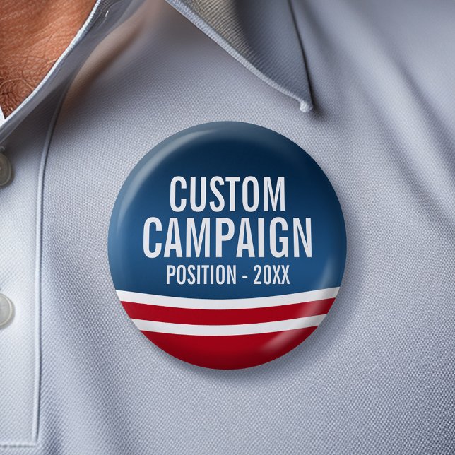 Create Your Own Election Design - Modern Design 6 Cm Round Badge (Custom Campaign Gear -- Create your own election swag for any candidate)