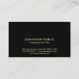 Create Your Own Elegant Black Gold Easy Plain Business Card