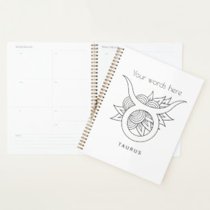 Create Your Own Elegant Black & White Taurus Planner