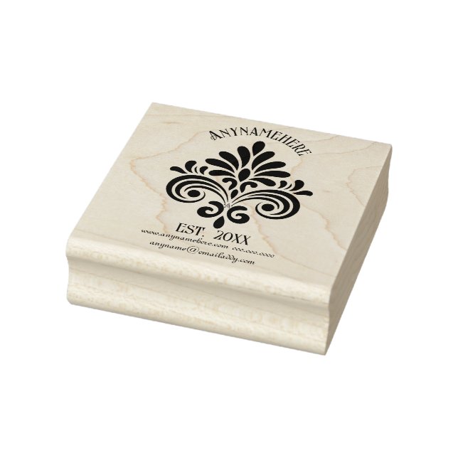 Create Your Own Elegant Calligraphy Blossom Logo Rubber Stamp (Stamp)