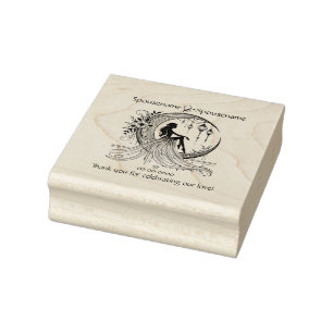 Create Your Own Elegant Crescent Moon Handfasting Rubber Stamp