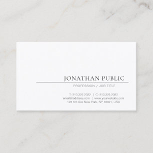Create Your Own Elegant Design Minimalist White Business Card