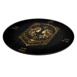 Create Your Own Elegant Gold Art Deco Gemini Cutting Board