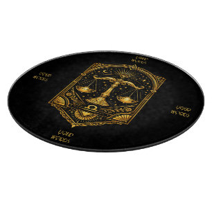 Create Your Own Elegant Gold Art Deco Libra Cutting Board