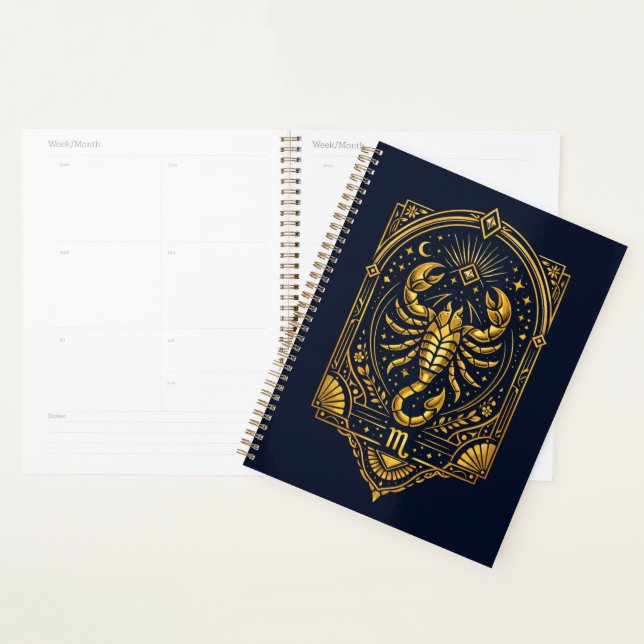 Create Your Own Elegant Gold Art Deco Scorpio Planner (Display)