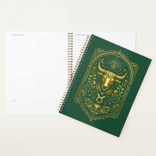 Create Your Own Elegant Gold Art Deco Taurus Planner
