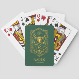Create Your Own Elegant Gold Art Deco Taurus Playing Cards