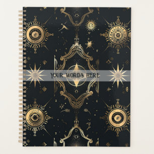 Create Your Own Elegant Gold Fairy Stars Black Planner