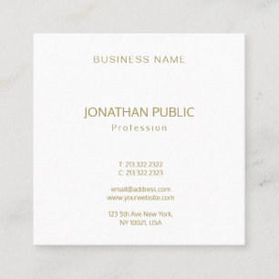 Create Your Own Elegant Gold Font Text Modern Square Business Card
