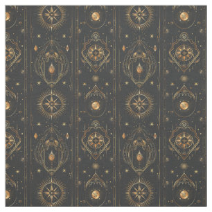 Create Your Own Elegant Gold Mystical Black Fabric