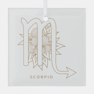 Create Your Own Elegant Gold & White Scorpio Glass Tree Decoration