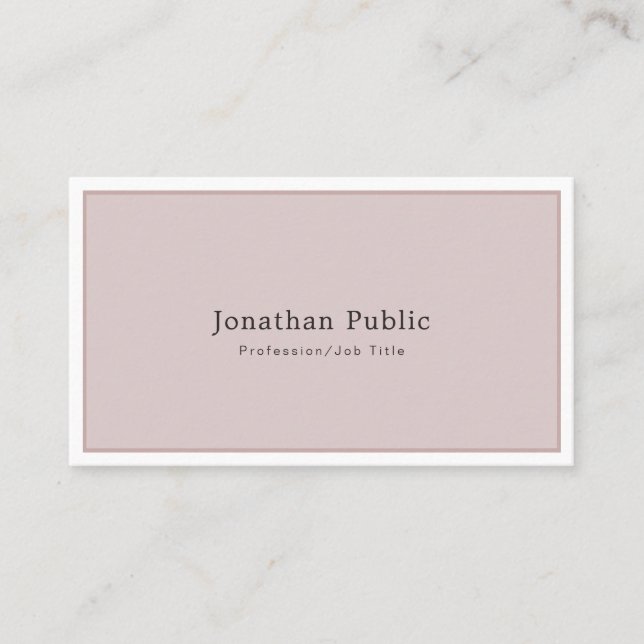 Create Your Own Elegant Modern Professional Plain Business Card (Front)