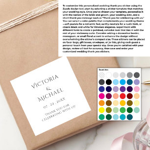 Create Your Own Elegant Modern Thank You Sticker