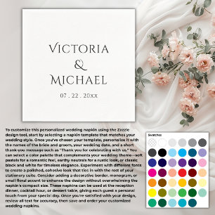 Create Your Own Elegant Monogram & Date Wedding Napkin