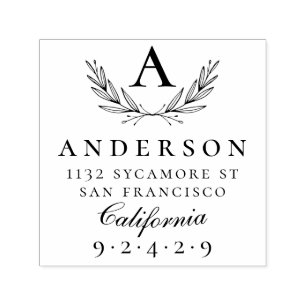 Create Your Own Elegant Monogram Return Address Self-inking Stamp