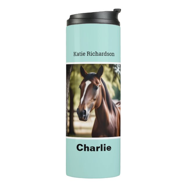 Create Your Own Elegant Personalised Horse Photo Thermal Tumbler (Rotated Left)