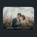 Create your own elegant photo wedding magnet<br><div class="desc">Create your own elegant photo wedding Magnet.
Elegant wedding favour for your wedding guests.
Add your photo,  names and date to personalise.</div>