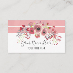 Create Your Own Elegant Pink Floral Bouquet Business Card
