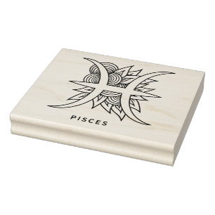 Create Your Own Elegant Pisces Zodiac Rubber Stamp