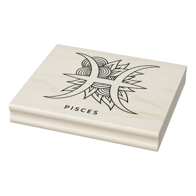 Create Your Own Elegant Pisces Zodiac Rubber Stamp (Stamp)