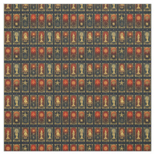 Create Your Own Elegant Red Gold Blue Tarot Fabric
