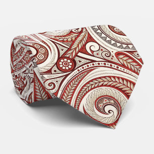 Create Your Own Elegant Red Gold Festive Tribal Tie