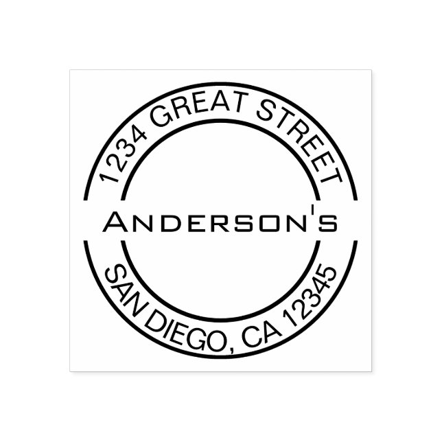 Create your own Elegant Round Return Address Rubber Stamp (Imprint)