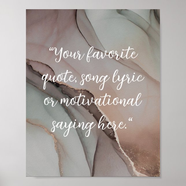 Create Your Own Elegant Script Quote Poster (Front)