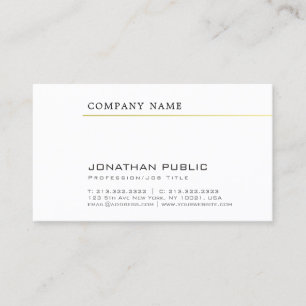 Create Your Own Elegant Sleek Company Gold Plain Business Card